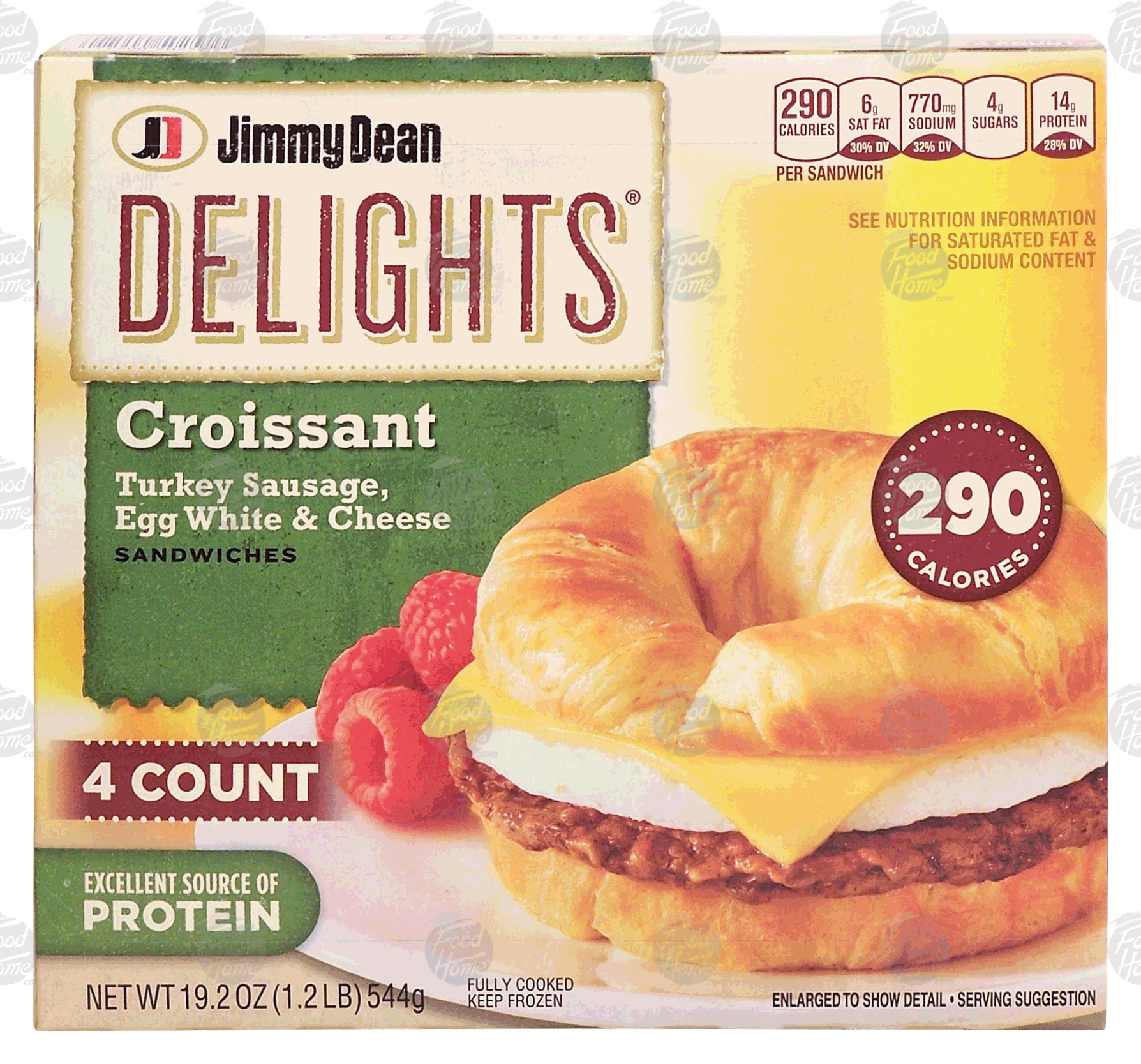 Jimmy Dean Delights croissant, turkey sausage, egg white & cheese sandwiches, 4 count Full-Size Picture